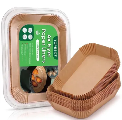 Productafbeelding van 120 stuks bakpapier voor heteluchtfriteuse, geschikt voor Ninja Dual (21 cm x 14 cm)