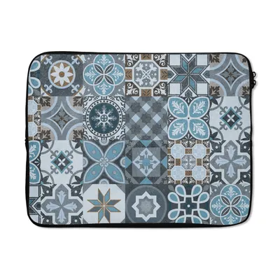 Produktbild von MuchoWow® Laptop Hülle 15 Zoll Design - Blume - Blau - Figuren Laptoptasche - Laptoptasche - Sleeve - Rundum-Schutz