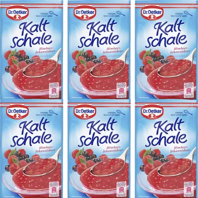 Produktbild von Dr. Oetker Kaltschale Himbeer Johannisbeer Dessertpulver 57g 6er Pack