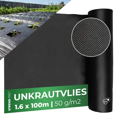 Zdjęcie produktu dla Textilie Garden B4407 1,6x100 m, włóknina, 50 g/m, 3% UV, czarna rolka