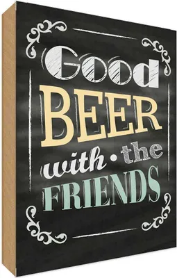 Produktbild von vianmo Holzschild 30x20 cm good Beer with the Friends Familie Freunde