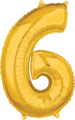 Image de Ballon 26 or chiffre 6 1 pc.