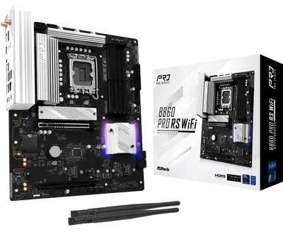 Produktbild von Asrock B860 Pro RS WiFi, Intel, LGA 1851 (Socket V1), Intel Core Ultra (Series 2), DDR5-SDRAM, 256 GB, DIMM