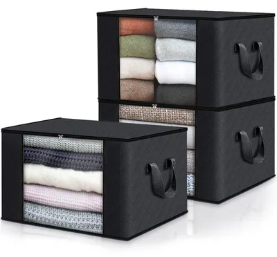 Immagine prodotto di Omgoods - Set di 3 sacche pieghevoli per riporre vestiti e coperte