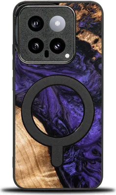Immagine prodotto di Custodia in legno per Xiaomi 14 Pro, Bewood Unique Violet per MagSafe