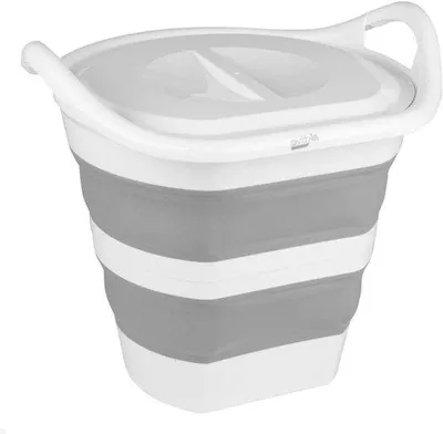 Produktbild von Kompakter, 17-Liter-Rund-Emmer mit Deckel und Griffen, BPA-frei, ideal für Zuhause, Camping und Picknick