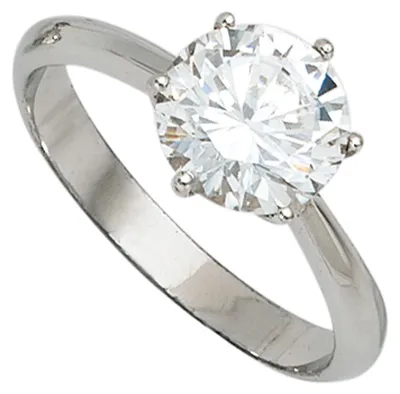 Produktbild von Ring Damenring mit Zirkonia weiß 925 Silber rhodiniert Fingerschmuck Innenumfang 62mm Ø19.7mm