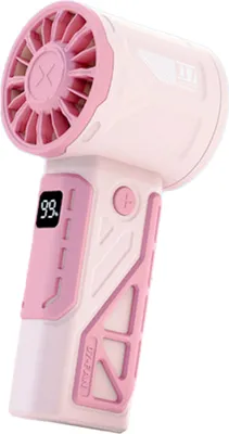 Obrázek produktu pro Ruční ventilátor pro venkovní použití, 100-rychlostní ventilátor s plynulou regulací otáček, přenosný ruční vysokorychlostní turbo ventilátor, růžový