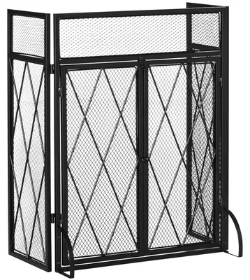 Produktbild von Funkenschutzgitter Funkenschutz, klappbar, 3-teilig, 120 cm xx 79 cm, Schwarz