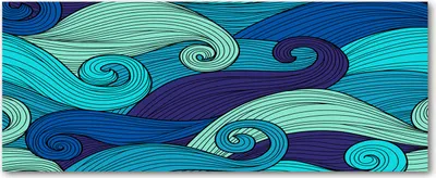 Produktbild von Tulup® Leinwandbild - 125x50 cm - Wandkunst - Drucke auf Leinwand - Leinwanddruck  - Sonstige - Blau - Abstrakte Wellen