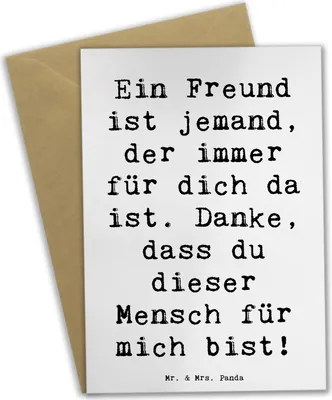 Produktbild von Mr. & Mrs. Panda Klappkarte Spruch Freund fürs Leben - Weiß - Geschenk, Bedanken, Aufmerksamkeit, wichtiger Mensch, Grußkarte, Anerkennung, einladungskarten, besonderes