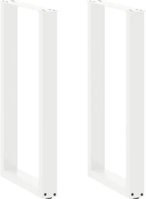 Image de Pieds de table de bar en U 2 pcs. Blanc 40x(90-91) cm Acier