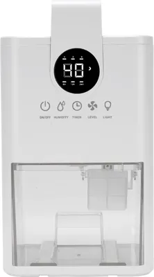 Zdjęcie produktu dla Mały osuszacz powietrza do domu 1L Zbiornik na wodę Cichy Dostosowywana wilgotność 6H 12H 24H Timer Automatyczne wyłączanie Kolorowe światło nocne do sypialni Szafa Wtyczka UE