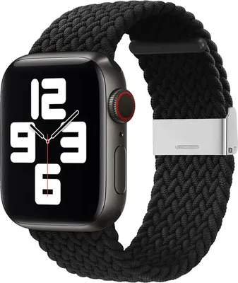 Produktbild von Armband Stoffarmband Ersatz für Apple Watch 7/6 / SE / 5/4/3/2 41mm 40mm 38mm Geflochtenes Armband Uhrenarmband Schwarz