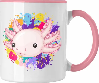 Produktbild von Trendation - Axolotl Tasse Geschenk Schwanzlurch Gamer Geschenkidee für Schwanz-Lurch Liebhaber (Rosa)