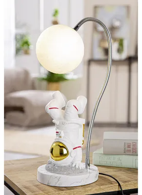 Produktbild von Gilde Tischleuchte (LED), Astronaut, Mond, Neil, Kunstharz, weiß, VE 1 Höhe: 42.00 cm Breite: 25.00 cm Tiefe: 15.00cm 59244