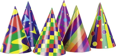 Produktbild von Party-Hüte 6 Designs 15cm 6 Stück