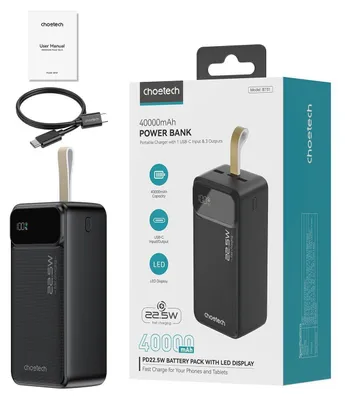 Immagine prodotto di Choetech B731 40000mAh 22.5W PD Powerbank (nero)