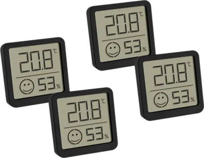 Produktbild von TFA Digitales Thermo-Hygrometer 30.5053.01.02, 4 Stück, schwarz