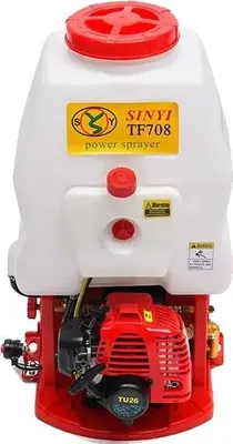Obrázek produktu pro Zádový postřikovač, výkonný motor 25,4 ccm, účinný výkon 8 l/min, červený