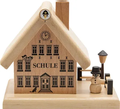 Produktbild von Räucherhaus Schule (12cm) von Spielwarenmacher Günther