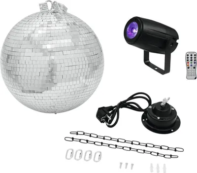 Obrázek produktu pro Eurolite LED Discokugel-Set mit Motor, mit LED-Beleuchtung 30 cm (20000562)