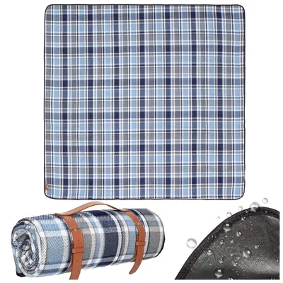 Produktbild von Picknickdecke Wasserdicht Faltbare 200 x 200 cm für Strand Camping Outdoor blau