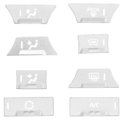 Image de Lot de 8 autocollants de remplacement pour les boutons de la climatisation de voiture, pour Land Rover Freelander 2 L359 (2009-2012)