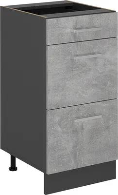 Produktbild von Küchenunterschrank Vicco R-Line Beton 40 cm mit Schubladen, ohne Arbeitsplatte, Model 54104