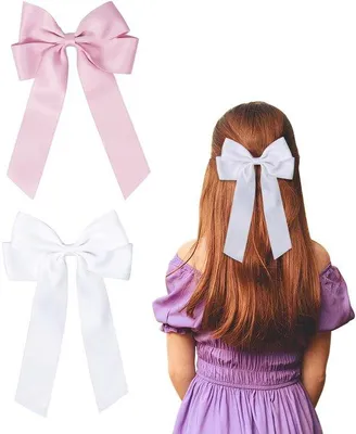 Image de Barrettes roses avec nœud, lot de 2, accessoires pour cheveux pour femmes