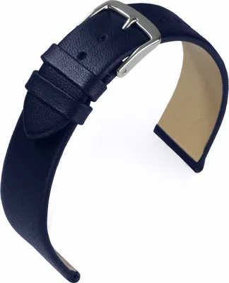 Produktbild von EULIT Uhrenarmband | Nappaleder, blau ohne Naht | Dornschließe S/G, Stegbreite:12mm, Schließe:Silbern
