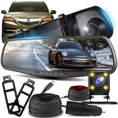 Zdjęcie produktu dla Samochodowa kamera cofania, Full HD 1080P z nagrywaniem w pętli, G-sensor i wyświetlacz 4,3 cala, szeroki kąt 170°, kamera samochodowa, samochodowy rejestrator wideo DVR Retoo