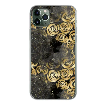 Produktbild von MuchoWow® Handyhülle Schutzhülle Hülle für iPhone 11 Pro Max Marmor - Gold - Rose - Muster Silikon Softcase Handy Hülle - Schutz