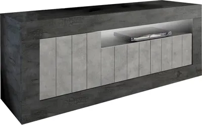 Produktbild von Fernsehschrank Braies, TV-Ständer für das Wohnzimmer, Niedriges Sideboard, TV-Ständer,  Italy, 138x42 h56 cm, Schiefer und Zement