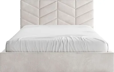 Produktbild von Boxbett 180 x 200 cm - Strukturierter Stoff - Creme - JUSTANI