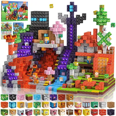 Image de Inovra - Blocs de construction magnétiques - 150 pièces - Jouet STEM - Montessori - Jouet sensoriel - Adapté aux enfants de 3 ans et plus