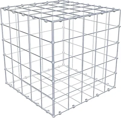 Produktbild von Gabione 50 cm x 50 cm x 50 cm (L x H x T), Maschenweite 10 x 10 cm, Spiralring