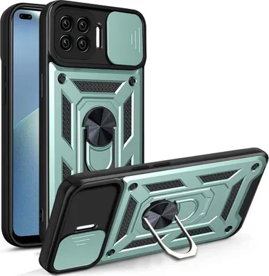 Image de OPPO A93 4G Case with Ring, Stand, Camera Protection, TPU Bumper, Silicone Case for OPPO A93 4G green