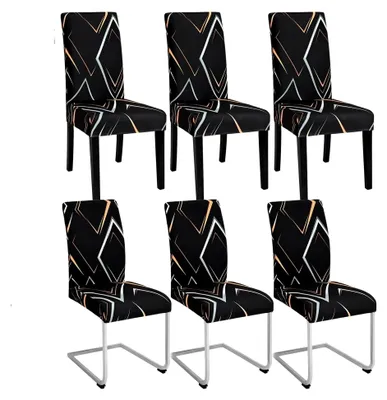 Produktbild von Set mit 4 Stretch-Stuhlbezügen für Schaukelstühle, abnehmbar, waschbar, Urlaubsdekoration für Esszimmer, Bankett