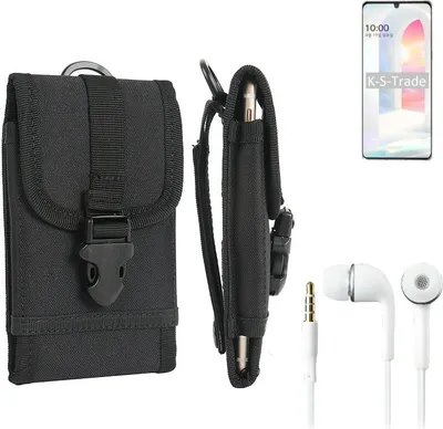 Produktbild von K-S-Trade Holster Schutz Hülle kompatibel mit LG Electronics K62+ Gürteltasche Handy Hülle Tasche outdoor Seitentasche schwarz 1x + Kopfhörer