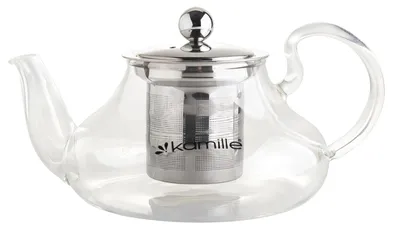 Produktbild von 600 ml Glas Teekanne Teekessel Siebfilter Teemaker Teebereiter Glaskanne Teesieb