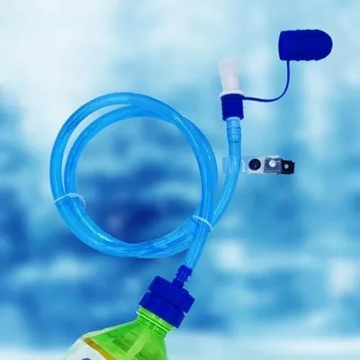 Produktbild von Trinkflasche mit Trinkschlauch für Wanderungen und Outdoor-Aktivitäten – Trinksystemschlauch für Rucksäcke | Konverterschlauch für Trinksysteme beim Radfahren, Angeln und Klettern