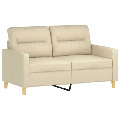 Zdjęcie produktu dla vidaXL sofa 2-osobowa kremowa 120 cm tkanina