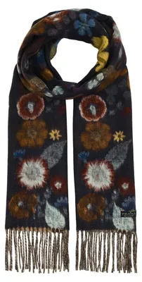 Produktbild von FRAAS Schal Cashmink®-Scarf with floral Design Dark Navy dunkelblau