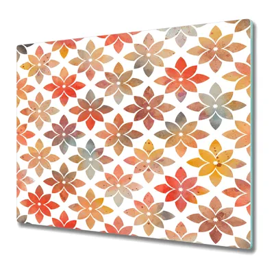 Produktbild von Küchenschneidebrett - Glasschneidebrett - Herdabdeckung - 60x52 - Herbstformen