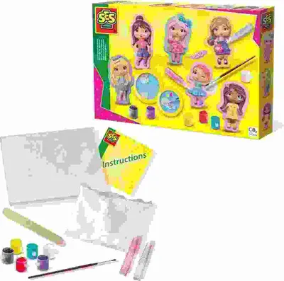 Produktbild von SES Creative 01293 Gips Gießen - Styling Girls Bastelset für Kinder, Guss-/Mal-Set für Kinder, 5 Jahr(e), Mehrfarbig