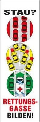 Produktbild von PVC-Aufkleber - STAU ? Rettungsgasse bilden ! - 302061/3 - Gr. ca. 7cm x 21,5cm