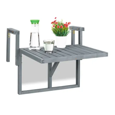 Produktbild von Relaxdays Balkon-Hängetisch Grau klappbar höhenverstellbar