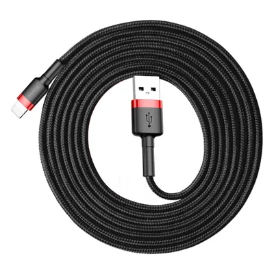 Zdjęcie produktu dla Kabel Baseus Cafule USB-A / Lightning 1.5A QC 3.0 2 m - czarno-czerwony