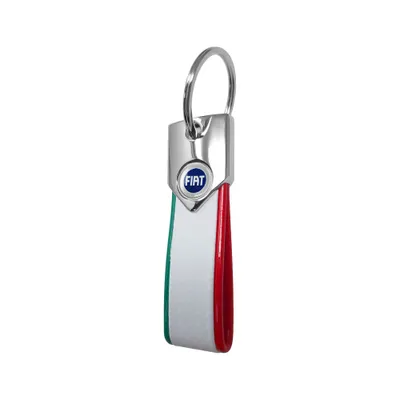 Image de Porte-clés Fiat, carbone tricolore avec logo Fiat bleu